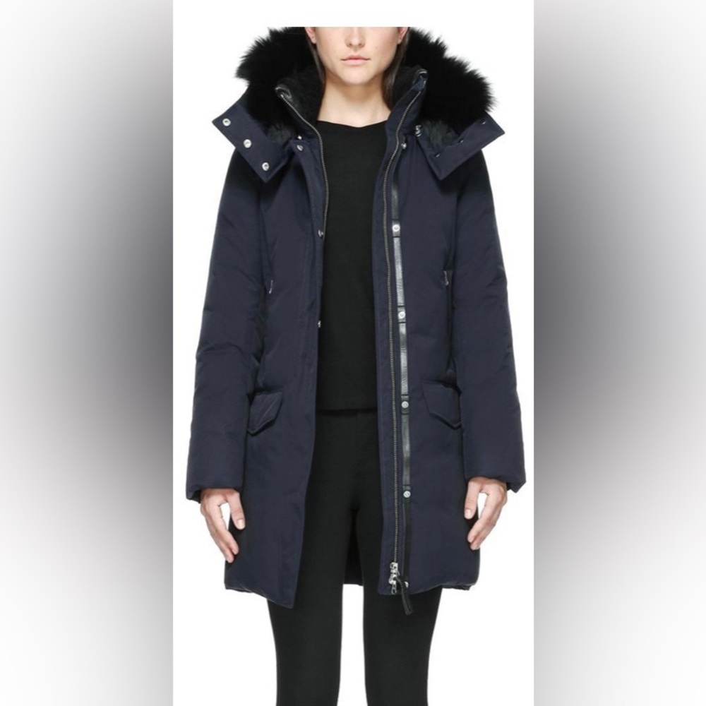 Mackage coat with black fur - navy